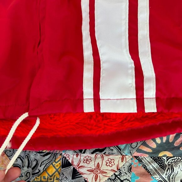 Vintage Ford Mustang Cobra Fleece Lined Striped Racing Jacket Size XL RED - Picture 2 of 8